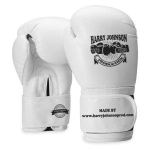 Gants de boxe en cuir HARRY JOHNSON PRODUCTION, à doigts entiers, avec fermeture à lacets au poignet, pour adultes, unisexe, équipement d'entraînement, blanc - Product Image 5