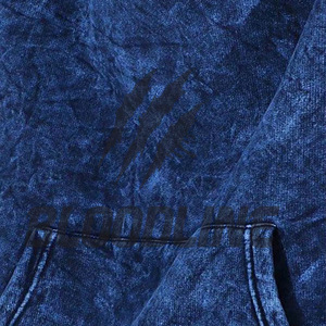 Sweat-shirt à capuche surdimensionné pour homme Bloodline, en coton French Terry, imprimé griffes, décontracté, pour l'automne, avec poche avant - Product Image 4