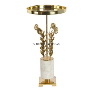 Ensemble de 2 bougeoirs en aluminium moulé à la main, style vintage rustique, design artistique, doré, décoration d'intérieur, centre de table - Product Image 3