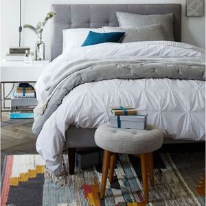 Tabouret Rond avec Places en Tissu Meubles Vintage en Bois Massif Fait à la Main en Acajou - Product Image 3