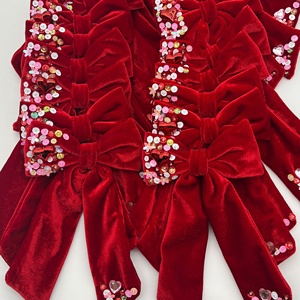 Arco de terciopelo de cola larga para el Día de San Valentín <span class=keywords><strong>con</strong></span> clip de cocodrilo, lentejuelas bordadas, lazos de terciopelo - Product Image 2