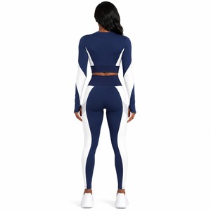 Premium Women's Yoga Set Seamless Fitness Outfit High Waist Leggings Sports Bra Custom Activewear Manufacturer OEM - Product Image 2