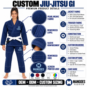 Uniforme de Jiu Jitsu Brasileño Estilo IBJJF, Unisex, Preencogido, Tejido Perlado, Kimono para Competencia y Entrenamiento, Fabricante Personalizado - Product Image 6