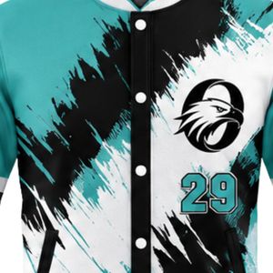 Teal Black White Baseball <b>Jacket</b> Full Zip Long Sleeve Sports Team Uniform <b>Lightweight</b> Comfortable Outerwear - Product Image 6