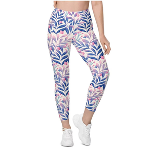 Women's High Waist Floral <b>Print</b> <b>Leggings</b> Full Length Stretch Knitted Spandex Polyester Casual All Seasons Wear - Product Image 1