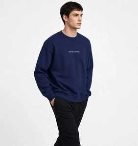 Oneten Men's <b>Navy</b> Blue Crewneck <b>Sweatshirt</b> Casual Loose Fit Long Sleeve Pullover 100% Polyester Printed Spring - Product Image 1