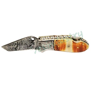custom Damascus Hand Made Folding Knife (Smk1706) - Product Image 1