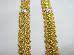 1 1/2 yardas de ribete trenzado dorado superpuesto, el mejor estilo con diseño de borde metálico en espiral para proyectos de costura y manualidades. - Product Image 4