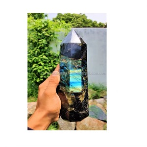 Torre de Labradorita Grande al por Mayor, Cristal de Forma Libre, Gema Natural Tallada Impermeable, Estilo Feng Shui para Decoración del Hogar Romántica - Product Image 1