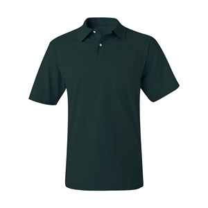 Polo de golf pour homme anti-rétrécissement haute performance à manches courtes, avec poche poitrine, en tissu tricoté, logo personnalisé, 100 % coton peigné - Product Image 5