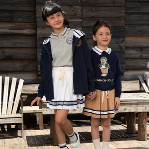 Sudadera con capucha Mabell Unisex, nueva moda, 100% algodón, cremallera, lista para enviar, bordado a máquina, patrón de rayas, ropa para niño y niña - Product Image 4