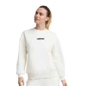 Women's Crew Neck Sweatshirt and Tapered Jogger <b>Trousers</b> Two Piece Relaxed Tracksuit Elastic Waist Ribbed Cuffs Long Sleeve Sets - Product Image 1
