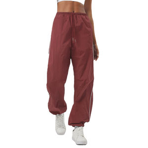 Pantalon de sport décontracté pour femme, coupe ample, avec cordon de serrage, poches latérales, idéal pour le fitness et le jogging, faible MOQ, vente en gros, essentiels - Product Image 1
