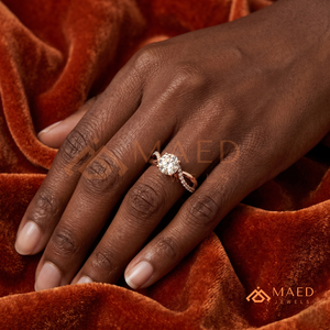 Round Cut Moissanite Engagement Ring <b>Rose</b> Gold Plated Crossover <b>Infinity</b> Twist Pave Band Wedding Ring Jewelry Gift - Product Image 2