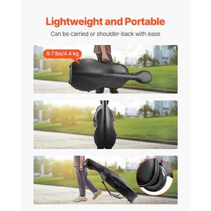 Estuche de Violonchelo de Fibra de Carbono Compuesta de Tamaño Completo 4/4, Ligero y Portátil, con Forro de Felpa y Correa Doble para el Hombro, para Músicos - Product Image 4