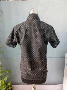 Chemise décontractée à manches courtes pour homme, à pois, col rabattu, 100% coton, anti-rides, pour l'été - Product Image 4