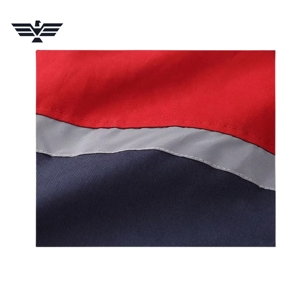 Pantalon de travail haute visibilité respirant pour homme, en polyester, avec bandes réfléchissantes, uniforme de sécurité, design bicolore rouge et bleu marine - Product Image 3