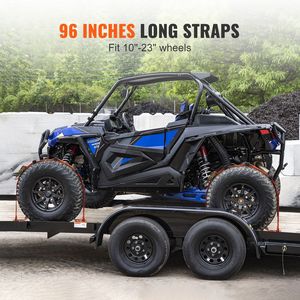 Kit di Bloccaggio Ruote Rinforzato 2" X 96" per Rimorchi ATV UTV da 10" a 23" con Sistema di Fissaggio E-Track e Certificato TUV - Product Image 4