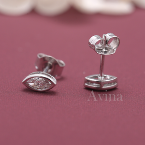 IGI Certified Lab Grown Diamond Marquise <b>Stud</b> Earrings Solid 925 Sterling <b>Silver</b> Bezel Set Solitaire Diamond Earrings - Product Image 6