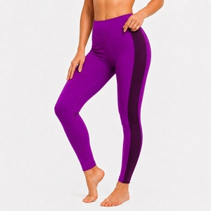 High Waist Knitted Eco-Friendly Yoga <b>Leggings</b> Breathable Stretch <b>Workout</b> Tights Quick Dry Full Length 180g <b>Pockets</b> Activewear - Product Image 2