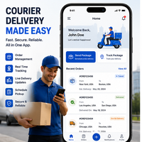 Aplicación Móvil Moderna para Entrega de Mensajería, Seguimiento en Tiempo Real, Gestión de Conductores, Android, Linux, MAC, Multi-idioma, Profesional