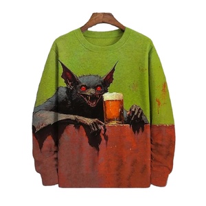 New 2025 <b>Men's</b> Sweatshirt Bat Print <b>Long</b> Sleeve <b>T</b>-<b>Shirt</b> Autumn Fashion <b>Men</b> Oversized Sweatshirts for <b>Men</b> Hoodie Pullover - Product Image 4