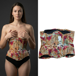 <b>Underbust</b> Steelboned Waist Training Wild Print Corset With Busk Closure - Product Image 6