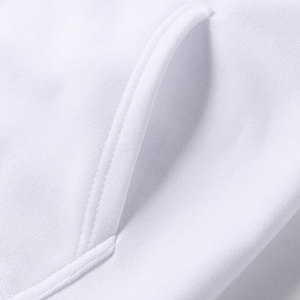 Sweat-shirt à capuche blanc pour homme, coupe classique, en molleton, couleur unie, décontracté, pour l'automne, en coton tricoté - Product Image 4