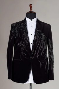 Blazer blanco bordado con motivo de ojo, aplique decorativo hecho a mano, pieza de moda a los precios más bajos. - Product Image 4