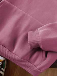 เสื้อฮู้ดดี้โอเวอร์ไซส์สีชมพูอมเทาสำหรับผู้หญิง เนื้อผ้านุ่มสบาย สวมใส่ได้ทุกวัน แฟชั่นฤดูหนาว - Product Image 3