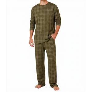 Fabricante Directo de Pijamas para Hombre, Conjunto de Ropa de Dormir de Algodón Suave y Transpirable, Ropa de Casa Tejida, Proveedor OEM - Product Image 3