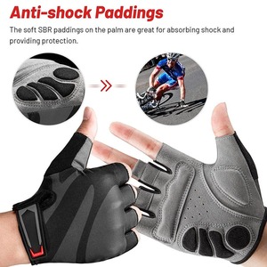 Gants de cyclisme demi-doigts personnalisés en gros Ammara en cuir et néoprène antidérapants, protection UV, respirants, pour l'été, vélo/moto - Product Image 5