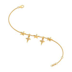สร้อยข้อมือโซ่เพชรลายดาวห้าแฉกพร้อมจี้ห้อย - Product Image 3