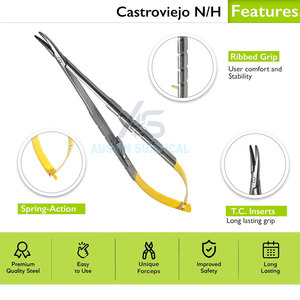 Portaagujas Castroviejo de Punta Fina, Herramienta Oftálmica de Acero Inoxidable para Cirugía Ocular Precisa, Reutilizable - Product Image 2