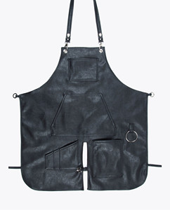 ผ้าคลุมตัดผมหนังแท้พร้อมกระเป๋าหลายช่องและห่วงโลหะ ดีไซน์ทนทาน - Product Image 1