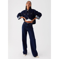 Conception personnalisée OEM ODM + logo + couleurs, mode fabriquée au Vietnam, ensemble deux pièces en denim et ensembles de jeans pour femme