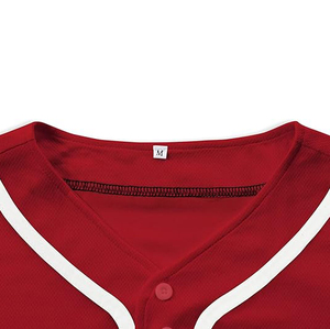 Maillots de baseball bordeaux vierges avec passepoil blanc et boutons intégraux pour équipes scolaires et cadeaux d'entreprise – Vente en gros - Product Image 4