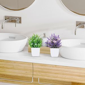 Confezione da 4 piccoli fiori artificiali per decorazioni primaverili, centrotavola, scrivania, casa, bagno, ufficio, piante finte - Product Image 3