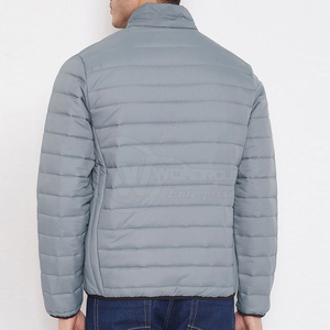 Blouson matelassé personnalisé pour homme, en polyester/coton, noir uni, éco-responsable, de haute qualité, pour l'été, garde au chaud - Product Image 2