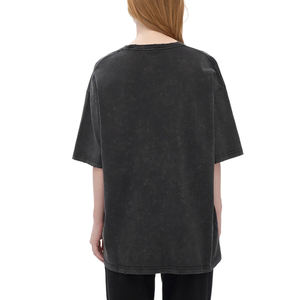 เสื้อยืดโอเวอร์ไซส์ผู้หญิง ผ้าฝ้าย 100% คุณภาพสูง ดีไซน์เรียบง่าย พร้อมสกรีนโลโก้ ทรงไหล่ตก ลายเรียบ - Product Image 3