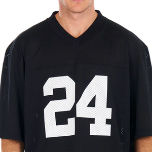 Pakistan Manufacturer Boxy V-neck Short Sleeve T-<b>Shirt</b> Black Color Solid Drop Shoulder Football Jersey <b>100</b>% <b>Polyester</b> - Product Image 4