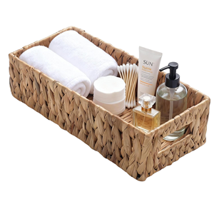 Handwoven Natural Water Hyacinth Toilet Paper <b>Basket</b>, <b>Rectangular</b> Wicker Bathroom Organizer <b>Storage</b> <b>Basket</b> From Vietnam - Product Image 3