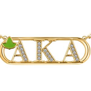 Gold Letter Pendant <b>Necklace</b> with Green Leaf Accent Fine Chain Minimalist <b>Statement</b> Women Fashion Jewelry Elegant Everyday - Product Image 4