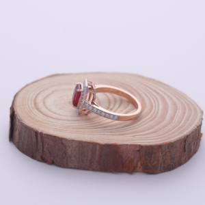 IGI Certified Emerald Cut Ruby Halo Ring with Pavé Diamond Band in <b>Solid</b> 925 Sterling <b>Silver</b> - Product Image 3