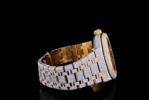 Montre automatique de luxe sportive en acier inoxydable avec bracelet entièrement serti de moissanite, trois montres hip-hop en moissanite - Product Image 3