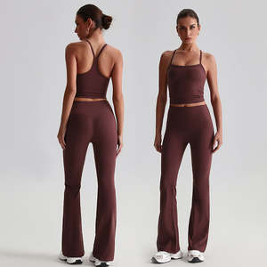 Ropa Deportiva con Logotipo Personalizado, Conjunto de Yoga de 2 Piezas para Mujer, Ropa de Fitness, Leggings Ajustados, Conjunto de Gimnasio - Product Image 2