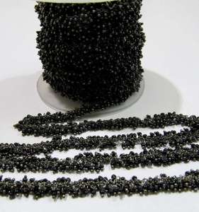 Chaîne de grappes pendante en spinelle noire, perles rondes, style simple - Product Image 2
