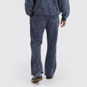 Conjunto Deportivo de Hombre, Sudadera con Capucha y Pantalones de Algodón Lavado Azul, Corte Regular, Ropa Casual de Invierno 2 en 1, Secado Rápido, Bordado de Rayo de Corazón - Product Image 4