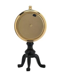 Horloge de bureau traditionnelle en laiton, design circulaire, finition dorée, support à trois pieds, mouvement à quartz silencieux, affichage à aiguilles, fonctionne sur piles - Product Image 5