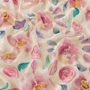 Tela Viscosa Lurex con Estampado Floral Digital Personalizado Étnico, Transpirable, para Confección de Prendas para Niñas - Product Image 2